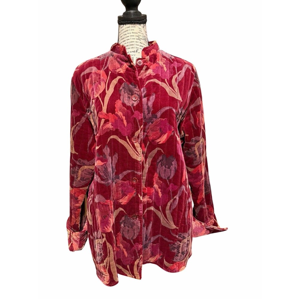 Vintage Two Potato Quilted Jacket Womens 16 Paisley Pockets Button Up